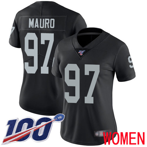Oakland Raiders Limited Black Women Josh Mauro Home Jersey NFL Football #97 100th Season Vapor Jersey